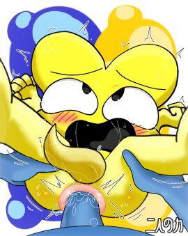 ahe_gao algebralien anal anal_sex battle_for_dream_island bfb black_eyes black_mouth blue_body blush blush_lines blushed blushing_profusely bubble_background eyes_rolling_back four_(bfb) genderless japanese_text ketsumoa_(style) male moaning moaning_in_pleasure motion_lines motion_outline nec-12 non-human non-human_on_non-human non-human_only object_shows open_mouth penetration penis screaming screaming_in_pain screaming_in_pleasure sex tentacle tentacle_penis throbbing_penis tpot two_tone_background uncensored x_(bfb) yellow_body