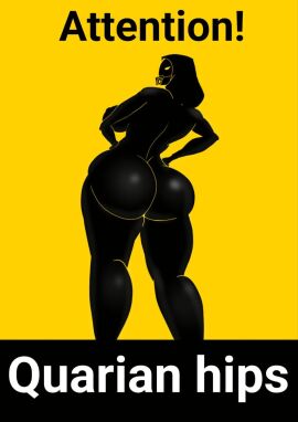 1girls alien alien_girl ass big_ass big_breasts bottom_heavy breasts bubble_ass bubble_butt fat_ass female female_only gluteal_fold huge_ass large_ass looking_at_viewer looking_back mass_effect quarian rodler-h8 silhouette solo tali'zorah_nar_rayya text thick_ass thick_thighs warning_sign wide_hips