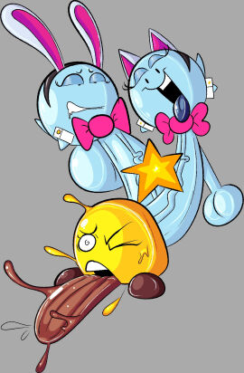 boo_(mario) bunny_ears cat_ears dorkzone double_penetration futanari ghost huge_cock mario_(series) nintendo open_mouth sex starlow tongue_out