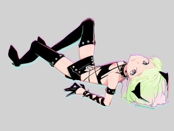 androgynous crossdressing demon femboy fully_clothed lio_fotia looking_at_viewer male promare succubus succubus_costume twink