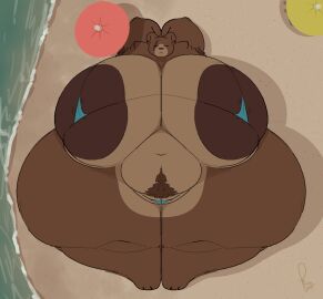 1girls :< anthro areolae ass ass_bigger_than_head beach beach_umbrella bear bear_girl big_areola big_ass big_breasts big_butt bikini breasts breasts_bigger_than_head bubble_ass bubble_butt closed_eyes clothing curvaceous curvy curvy_figure female female_only furry giantess huge_ass huge_breasts hyper_ass hyper_breasts micro_bikini montgomery_glands mostly_nude obese ocean on_back plump pubic_hair pussy sleeping solo solo_female thenameisradio thick_thighs umbrella ursid voluptuous voluptuous_female wide_hips