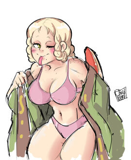 bikini blonde_hair boots elden_ring female female_only ring rya_(elden_ring) snake snake_girl undressing