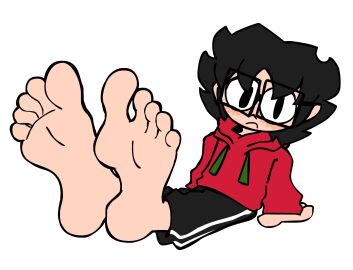 1girls anonymous_artist artist_upload big_feet black_hair cherrylarizz_(artist) feet feet_crossed feet_focus feet_tease feet_together female foot_fetish foot_focus foot_tease girly glasses huge_feet huge_foot large_feet nerd nerdy nerdy_female tomboy