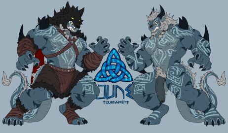 angry anthro barbarian berserker canid canine claws dragon duo genitals hi_res horn hunterramirez lizard male male/male mammal muscular mythological_canine mythological_creature mythological_scalie mythology noe_(hunterramirez) penis reptile scales scalie tattoo viking werecanid werecanine werecreature werewolf