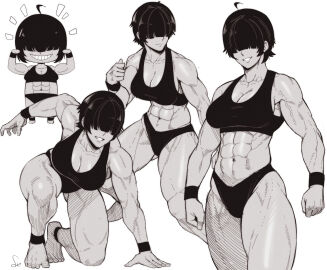 1girls abdomen abs absurd_res adonis_belt ahoge athletic athletic_female biceps buff buffed chibi defined_muscles deltoids female fit fit_female flexing greyscale hair_over_eyes hi_res midriff mommy monochrome muscle_mommy muscles muscular muscular_arms muscular_female muscular_legs muscular_thighs obliques original pose posing serratus serratus_anterior simple_background six_pack smile speedl00ver taller_female thick_thighs toned toned_arms toned_belly toned_body toned_female toned_legs toned_stomach voluptuous white_background