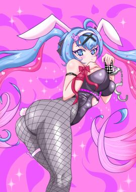 ass breasts bunny_ears bunny_tail bunnysuit clothed female hatsune_miku huge_ass huge_breasts rabbit_hole_(vocaloid) thick_thighs twintails vocaloid