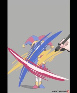 animated anonymous anonymous_male blush bowtie brown_hair bukkake censor_bar clothed clothed_female_nude_male clown clown_girl cum_in_mouth cum_on_face fellatio huge_cock jester jester_hat jester_outfit looking_at_viewer pale_skin pomni pomni_(the_amazing_digital_circus) revealing_clothes short_hair softshikioni tagme tears the_amazing_digital_circus unusual_eyes vacuum_blowjob vacuum_fellatio vacuum_suck video