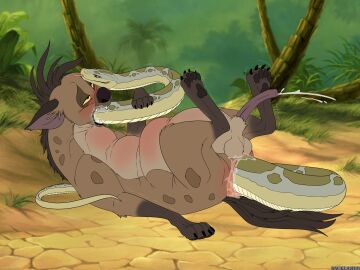 2024 4:3 4_toes all_the_way_through ambiguous_gender anal anal_sex anal_threading anal_vore animal_genitalia animal_penis anus backlash91 balls bestiality black_claws black_nose black_pawpads blush bodily_fluids brown_balls brown_body brown_fur brown_inner_ear_fluff claws conditional_dnp creature_inside cum cum_while_penetrated disney duo feet feral fur genital_fluids genitals grey_body happy hi_res hyaenid_penis hyena inner_ear_fluff leg_markings living_insertion lying male male/ambiguous mammal markings on_back outside pawpads penetration penis pink_anus pink_tongue plant purple_penis reptile scalie shrub snake snake_insertion socks_(marking) spotted_hyena stomach_bulge tail tail_anus teeth the_lion_king threaded_by_body toes tongue tongue_out tree tuft zoophilia