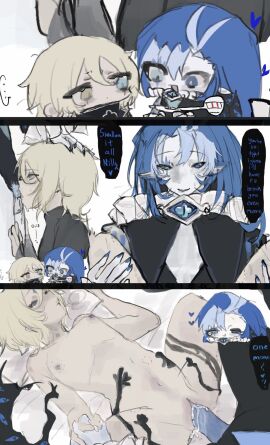 1boy1cuntboy 1cuntboy1boy 1cuntboy1male 2boys black_eyebrows black_eyelashes blue_body blue_eyes blue_eyes_male blue_hair blue_hair_male blue_nails blue_skin blush blushing blushing_at_partner blushing_male clothed clothed/nude clothed_male clothed_male_nude_male clothed_sex clothing clown_makeup completely_naked completely_naked_male completely_nude completely_nude_male cookie_run cookie_run_kingdom cum cum_in_pussy cum_in_vagina cum_in_vaginal cum_inside cuntboy cuntboy/male cyan_eyes cyan_eyes_male dialogue elf_ears english_text eyes_on_hair freaky gay gay_male gay_sex gem_on_chest gem_on_forehead grabbing_thighs grass hearts_around_head heterochromia holding holding_legs holding_thighs human human_version interlocked_fingers jester jester_outfit licking licking_cock licking_dick licking_face licking_penis light-blue_eyes looking_at_another looking_at_partner looking_down male/cuntboy male/male male_only male_pregnancy male_pregnant mark_on_forehead marking markings markings_on_body multicolored_hair naked naked_male nude nude_male pale-skinned_male pale_skin pregnant pregnant_male pregnant_text pure_vanilla_cookie pussy pussy_penetration pussy_sex sex sex_on_bed shadow_milk_cookie sharp_claws sharp_fingernails sharp_nails short_hair short_hair_male sweat sweatdrop sweating sweaty sweaty_body tentacle_hands truthless_recluse tsu_001 vagina vaginal vaginal_penetration vaginal_sex vanussy white_body white_skin yaoi yellow_eyes yellow_eyes_male yellow_hair yellow_hair_male