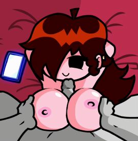 1boy 1girls animated anonymous bendoverarts69 breasts edit erection female female_focus friday_night_funkin friday_night_funkin_mod gif girlfriend_(friday_night_funkin) grey_skin human humanoid humanoid_penis long_hair loop male male_pov nipples ntr nude paizuri partial_male penis red_hair straight toony trepidation_gf_(friday_night_funkin)