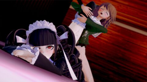 1boy 1girls celestia_ludenberg danganronpa evolto_(artist) female femboy femboy_on_female fujisaki_chihiro human koikatsu male missionary_tribadism sex straight tomgirl tribadism white-skinned_female white_skin