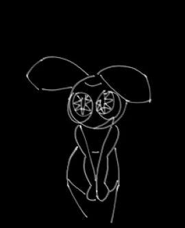 2024 animated anthro black_background black_body black_breasts black_ears black_fur black_pussy breasts clothing dress female female_anthro fur genitals happy humanoid_genitalia humanoid_pussy lagomorph leporid mammal navel nipples open_mouth open_smile presenting presenting_pussy pussy rabbit rabbit_ears simple_background small_breasts smile solo unusual_anatomy unusual_eyes vib-ribbon vibri vussybussy