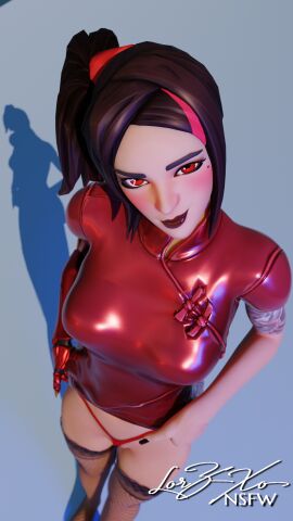 3d 3d_(artwork) ass big_ass big_breasts big_thighs blender breasts demi_(fortnite) epic_games female focus fortnite fortnite:_battle_royale lxrz_xo pussy red_skirt seductive_look skirt video_game_character video_games viewed_from_above