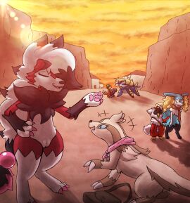 anthro arrested avian bag balls bird blue_body blue_fur braixen buizel canid canine female feral foglia_(wanderlust) fur generation_2_pokemon generation_3_pokemon generation_4_pokemon generation_5_pokemon generation_6_pokemon generation_7_pokemon genitals grant_j._kirk hi_res kaizo_haketsu kerchief koru_(braixenchu) linoone lycanroc male mammal marisa_whiteclaw mustelid musteline nintendo nude orange_body orange_fur pawpads pokemon pokemon_(species) pussy rymherdier samurott scarlet_mauve sneasel sunset tinsel_(wanderlust) vulva wanderlust