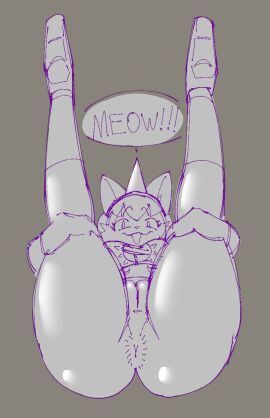 anus cat_ears female garbageboxxxed grey_background homestuck jasprosesprite pussy rose_lalonde showing_ass showing_off showing_pussy sock