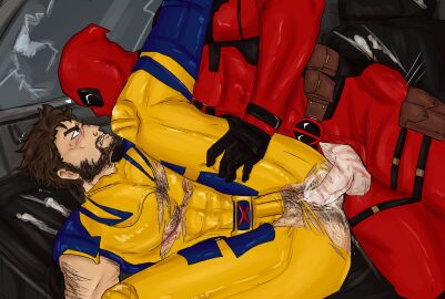 1cuntboy boner brown_hair clothed_sex cum_in_pussy cuntboy cuntboy/male deadpool deadpool_&_wolverine_(2024) erection honda_odyssey intersex james_howlett logan_(x-men) male male_only marvel marvel_comics mask mastectomy_scar mutant_(marvel) mutate_(marvel) penis princetoobs pussy short_hair superhero_costume textless_version torn_clothes trans_man transmasc vaginal_sex wade_wilson wolverine_(x-men) x-men yaoi