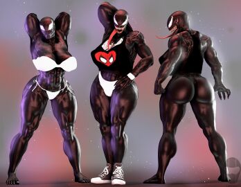 1girls 3d ass big_breasts breasts bubble_ass bubble_butt female lonewolf456222 marvel marvel_comics muscles muscular muscular_female she-venom spider-man_(series)