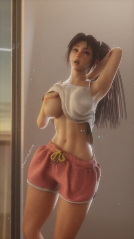 3d 3d_(artwork) 3d_background 3d_model 3d_render 8k boobs_and_butt_pose boobs_out breasts breasts_out capcom fatal_fury fatal_fury:_city_of_the_wolves hi_res highres kazworksnsfw king_of_fighters mai_shiranui scratching street_fighter street_fighter_6 stretching yawning yawning_position