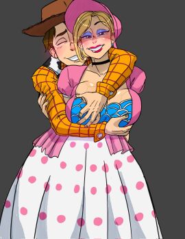 1boy 1girls andy_davis blush bo_peep boobs breast_grab breasts brown_hat canon_couple closed_eyes cosplay couple creepy_smile doll duo duo_focus female female_focus flushed flushed_face halloween halloween_costume hat incest lips male male/female male_focus milf mother_and_child mother_and_son mother_with_benefits mrs._davis seanmalikdesigns sheriff smile smmyart straight teeth toy toy_story toy_story_2 twitter_link woody_pride
