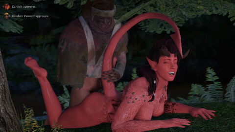3d ass baldur's_gate baldur's_gate_3 breasts demimonde69 dungeons_and_dragons female forgotten_realms happy_female happy_sex karlach lustful_gaze man_on_top sex sex_from_behind smile tail tail_grab tiefling tiefling_girl