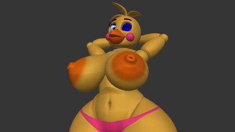 1girls 3d 3d_(artwork) animatronic big_breasts breasts exhibitionism female five_nights_at_freddy's five_nights_at_freddy's_2 furry nude nude_female robot runaboo_chica seductive solo solo_female toy_chica_(fnaf)