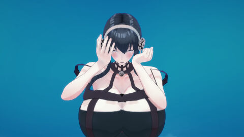 1girls 3d alternate_breast_size big_breasts breasts cry crying dress female female_only human solo spy_x_family thorn_princess yor_briar yor_forger