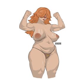 armpits artist_name ass big_ass bikini_bottom breasts camel_toe cameltoe chubby chubby_female clash_(series) clash_royale female hair_over_eyes large_areolae large_breasts larger_female muscular muscular_female pussy red_hair rune_giant_(clash_royale) sagging_breasts stomach_bulge supercell sweating thick_thighs uncensored unum