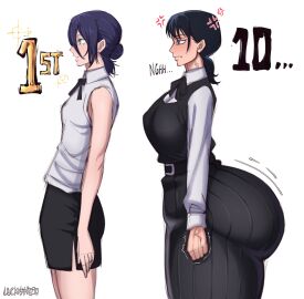 2girls ass big_ass chainsaw_man female female_only huge_ass luckyshazo mitaka_asa poorly_tagged popularity_contest reze_(chainsaw_man) side_view standing