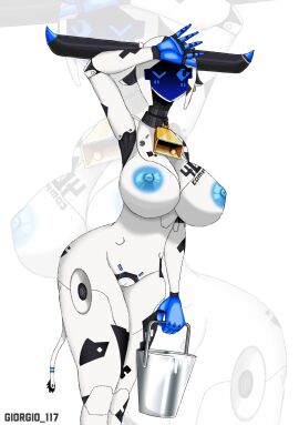 android android_girl armpits ass background background_sky big_areola big_ass big_breasts big_butt big_nipples big_thighs black_and_white_fur blue_eyes blue_nipples breast_squish breasts bucket colored cow_ears cow_girl cow_horns cow_print cow_tail cowbell female female_focus female_only giorgio_117 hi_res horns huge_ass huge_breasts huge_butt huge_thighs humanoid milk milk_squirt milking milking_breasts psyk323 pussy robot_girl robot_humanoid robot_joints screen_face tagme tail text thick_ass thick_legs thick_thighs tiny_waist visor_(eyewear) white_body wide_ass wide_hips wide_thighs