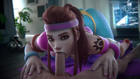 1boy 1girls 3d animated audiodude blowjob brigitte brigitte_lindholm clothed cottontailva deepthroat erection eye_contact fellatio female fpsblyck gym_clothes looking_at_viewer male off-shoulder_shirt oral overwatch penis pov shieldshroud shorter_than_30_seconds shorter_than_one_minute sound sound_edit sound_effects sound_warning straight tagme tattoo video