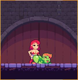 animated animated_gif boobs breasts female female/female monster_girl pixel_animation pixel_art scarlet_maiden strap-on strapon video_game_character video_games