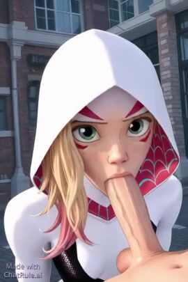 ai_generated blowjob deepthroat eye_contact fellatio huge_cock male/female marvel marvel_comics no_sound oral oral_sex penis pov pov_male spider_gwen spider_gwen_69 sucking sucking_penis tagme video