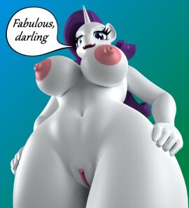 3d anthro argos90 big_breasts blender_(software) blender_cycles breasts english_text equid equine female friendship_is_magic hasbro horn horse mammal my_little_pony mythological_creature mythological_equine mythology pony rarity_(mlp) solo text unicorn