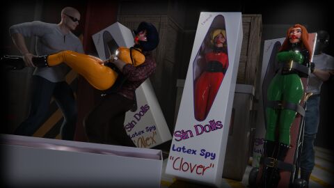 3boys 3d 3girls alex_(totally_spies) armbinder black_hair blonde_hair bodysuit bondage boxbinder brainwashing clover_(totally_spies) corset dark-skinned_female dark_skin doll_box dollification female gagged ginger highres hypnosis hypnotic_eyes in_box in_container in_doll_box latex latex_bodysuit lia3d light-skinned_female light_skin living_sex_toy long_hair male mind_control nipple_bulge orange_hair restrained restrained_arms sam_(totally_spies) serpentorder sex_doll shiny_clothes short_hair totally_spies zipper