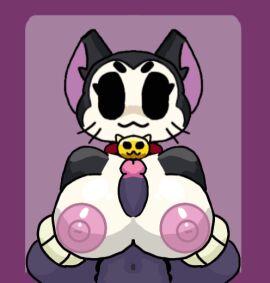 1boy 1girls animated animated_gif big_breasts black_body black_eyes black_fur boobjob breasts cat_ears cum female male nipples paizuri penis penis_between_breasts rule_63 titfuck titjob unseen_character unseen_male