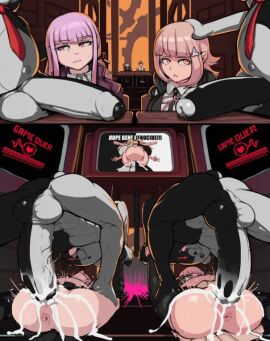 2girls 4boys barefoot boxman cheating cheating_girlfriend cuckold cum cum_drip cum_in_pussy cum_inside cumflated_belly cumflation danganronpa danganronpa:_trigger_happy_havoc danganronpa_2:_goodbye_despair erection feet feet_up female female_humiliation full_nelson hinata_hajime huge_cock kirigiri_kyouko large_penis male mating_press missionary_position monokuma mounting naegi_makoto nanami_chiaki netorare peace_sign penis pink_blood pussy robot soles sperm_meets_ovum stomach_bulge sweat sweatdrop toes tongue_out vaginal_penetration vaginal_sex