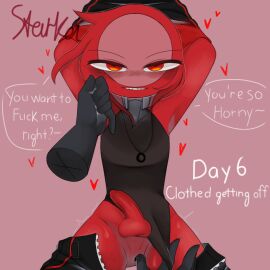 2boys alan_becker anal_fingering anus bodysuit femboy male necklace pants_down penis red_eyes red_skin small_penis starkai stickman tagme uncircumcised undressing unzipped