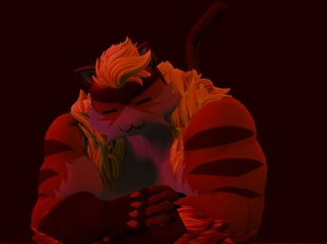 arms_crossed blender closed_eyes fortnite fortnite:_battle_royale gay james_meowscles laying_on_stomach male marvel marvel_comics meowtooth_(fortnite) muscular muscular_male prone smiling