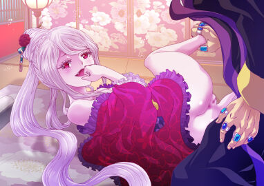 ainz_ooal_gown anus ass female imminent_penetration imminent_sex imminent_vaginal overlord_(maruyama) pussy rurukichi shalltear_bloodfallen tagme vampire vampire_girl