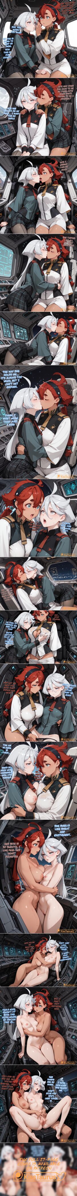 2girls ahoge ai_assisted ai_generated alternate_breast_size antenna_hair anus arm_support artist_name asticassia_school_uniform asymmetrical_docking barefoot black_hairband black_panties black_pantyhose black_shirt blue_eyes blush bra braid breast_press breasts cleft_of_venus clitoris closed_eyes closed_mouth cockpit collarbone comic comic_page comic_panel comic_strip completely_nude cowboy_shot dark-skinned_female dark_skin english english_text eye_contact feet female_ejaculation female_orgasm fingering freckles french_kiss from_side green_eyes grey_eyes grey_hair gundam gundam_suisei_no_majo hair_between_eyes hair_ornament hairband hand_on_another's_waist hug indoors interracial jacket kissing kisstaurus large_breasts leaning_back legs lesbian_couple lesbian_kiss lesbian_sex long_hair long_sleeves looking_at_another looking_at_viewer low_ponytail luggage medium_breasts mercur miorine_rembran mobile_suit_gundam monitor motor_vehicle multiple_girls navel necktie night nipples no_pants nude open_mouth orange_hair orgasm outdoors panties panty_pull pantyhose parted_lips patreon_logo patreon_username pleated_skirt ponytail pussy pussy_juice red_hair rolling_eyes saliva school_uniform scissoring shiny_skin shirt short_hair short_shorts shorts shoulder_boards sitting size_difference skirt sky small_breasts smile speech_bubble spread_legs spread_pussy squatting standing stomach suletta_mercury sweat thick_eyebrows thighhighs thighs toenails toes tongue tongue_out train trembling tribadism twintails uncensored underwear upper_teeth_only very_long_hair web_address wet wet_body wet_pussy wet_skin white_hair white_shorts yellow_necktie yuri