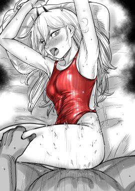 1boy 1boy1girl 1girls blood_devil_(chainsaw_man) bodysuit chainsaw_man dubcon dubious_consent female female_penetrated flat_chest flat_chested kaiman_garupan latex latex_bodysuit latex_clothing latex_suit male male/female male_penetrating male_penetrating_female power_(chainsaw_man) straight straight_sex swimsuit tight_bodysuit unseen_character unseen_male unseen_male_face