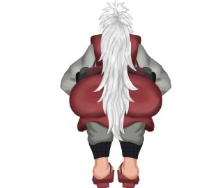 1boy artist_upload ass ass_bigger_than_head ass_focus bad_anatomy gay geminimanfucker9000 hands_on_hips high_quality huge_ass huge_butt jiraiya male male_only naruto naruto_(series) naruto_shippuden self_upload twitter_link white_hair