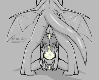 ambiguous_gender anthro backsack balls bodily_fluids cum cum_from_vagina cum_in_throat cum_in_vagina cum_inside dragon dragonlady_(artist) duo ejaculation genital_fluids genitals hi_res machine male mythological_creature mythological_scalie mythology nude oral oral_penetration penetration robot robot_anthro scalie translucent translucent_body vulva