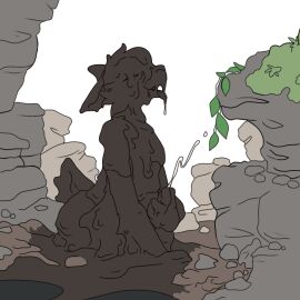 anthro bodily_fluids bovid caprine cum cumshot dirty drooling ejaculation genital_fluids goat grass hi_res horn leaf male mammal masturbation messy moss mud mud_covered muddy nude open_mouth outdoor_nudity outside penile penile_masturbation penis perry_(perrygoat) perrygoat plant rock saliva solo transparent_background wam