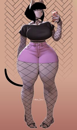 ass big_ass big_breasts big_butt big_thighs big_titties black_hair breasts cat_ears cat_girl cat_tail catgirl clothing curvaceous curvaceous_female curvaceous_figure curvy curvy_figure curvy_hips female female_focus female_only furry furry_female furry_only looking_at_viewer orca_limon original original_character short_hair