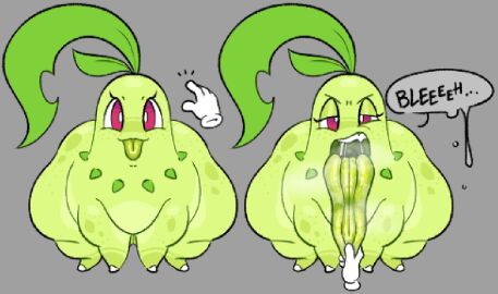 all_fours ambiguous_gender ass big_ass big_butt chikorita disembodied_hand ellipsis english_text feral generation_2_pokemon green_body huge_ass huge_butt huge_hips huge_thighs huge_tongue long_tongue looking_at_viewer nintendo pokemon pokemon_(species) red_eyes sleepyslut solo text thick_thighs thought_bubble tongue tongue_out wide_hips