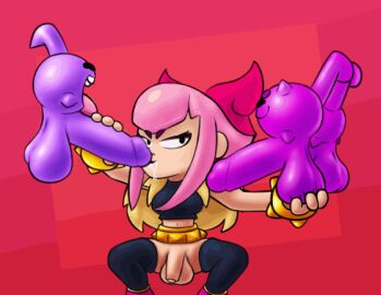 1futa 1girls animated areolae ball_with_hyper_features balls big_balls big_penis blowjob bottomless brawl_stars breasts clothed clothing erection fellatio female flaccid futa_is_smaller futanari gangbang gif grabbing_balls grabbing_penis huge_cock human humanoid_penis intersex light-skinned_futa light_skin melodie_(brawl_stars) melodie_note_(brawl_stars) meowny nipples partially_clothed penis pink_hair precum self_upload sitting size_difference small_but_hung smiling smooth_balls smooth_penis waddling_head