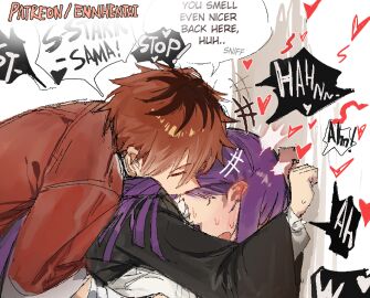 1boy 1girls blush clothed clothed_female clothed_male clothed_sex cropped cropped_image ennhentai female fern_(sousou_no_frieren) heart long_hair male purple_hair red_eyes red_hair sex short_hair sousou_no_frieren stark_(sousou_no_frieren) sweat sweatdrop sweating