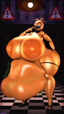 1girls 3d android_girl animatronic ass big_belly breasts chica_(fnaf) female female_only five_nights_at_freddy's five_nights_at_freddy's_2 huge_ass huge_belly huge_breasts huge_thighs mega2109 prey_outline prey_shaped_bulge sharp_teeth struggling_prey tagme tight_bulges toy_chica_(cyanu) toy_chica_(fnaf) vore vore_belly yellow_skin