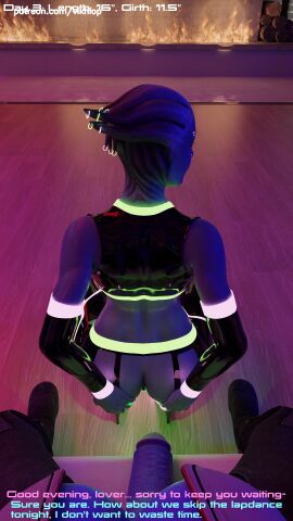 3d alien alien_humanoid aria_t'loak asari_futa balls blender comic comic_page english english_text futanari glowing_piercing huge_balls huge_cock intersex latex_clothing liara_t'soni mass_effect no_nut_november penis piercings tease vikhlop